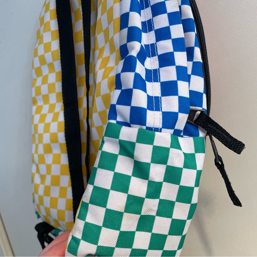 VANS Realm Rainbow Backpack Checkerboard Multi Color Block w/Laptop Pocket - Picture 6 of 8